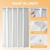 Cotton Blend No Hook Shower Curtain with Snap Liner, Hotel Grade, Water Repellent, White, 71Wx74L - 3 of 4