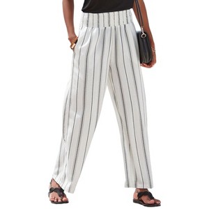 Women's Striped Wide Leg Pants - LASCANA - 1 of 4