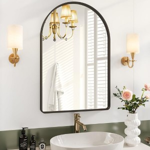 Whizmax Bathroom Mirrors, Arch Mirror, Arched Wall Mirror, Bathroom Vanity Mirror for Living Room Bedroom Entryway Hallway,Anti-Rust,Black - 1 of 4