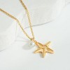 Attop Gold Starfish Necklace 14K Gold Plated Shell Conch Ocean Pendant Necklace for Women Beach Summer Jewelry - 2 of 4