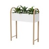 Bellwood Elevated Garden Bed & Storage Box White/Natural - Umbra: Freestanding Metal Planter with Wooden Legs - 2 of 4