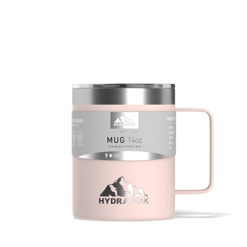 Hydrapeak 14oz Stainelss Steel Coffee Mug With Handle and Lid Seashell
