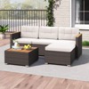 Costway 5 Piece Wicker Conversation Set Patio Rattan Chair & Coffee Table Set for Porch - 4 of 4