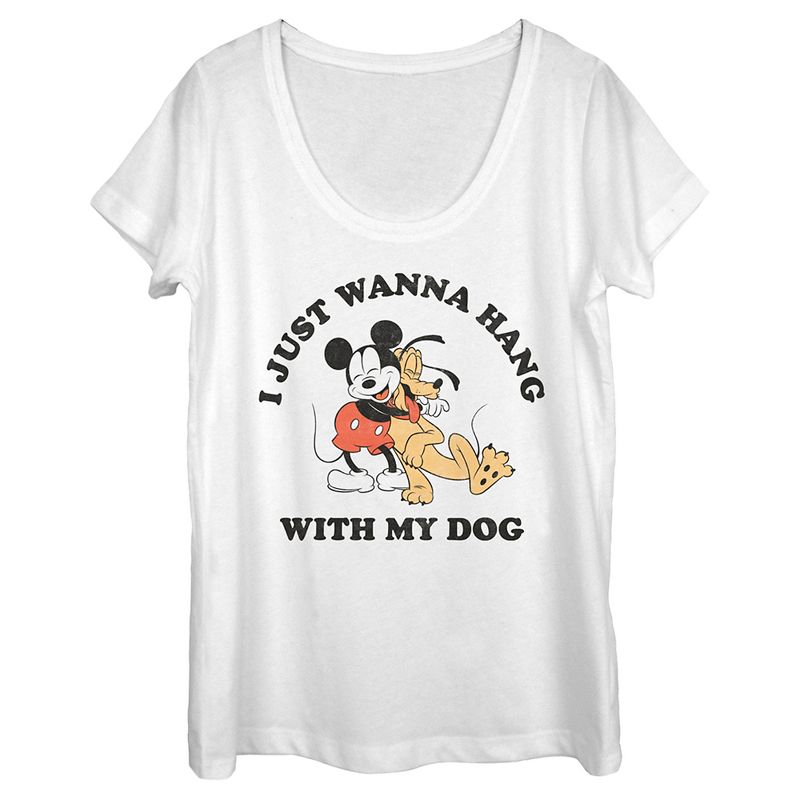 Women's Mickey & Friends Mickey & Friends Hang With My Dog Pluto Scoop Neck, 1 of 5