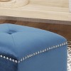 Sapphtopaz Square Cube Ottoman Small Vanity Stool with Tufted Upholstered Foot Stools Modern Ottoman for Living Room, Hallway, Bedroom - 3 of 4