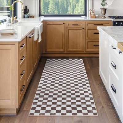 Gertmenian Crystal Print Checker Modern Two-Tone Polyester Flat Pile Washable Indoor Area Rug