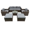 YOOCOZZ 6-Piece Outdoor Rattan Sectional Sofa and Table Set with Thick Cushions and Free Combination Design - Grey - 4 of 4
