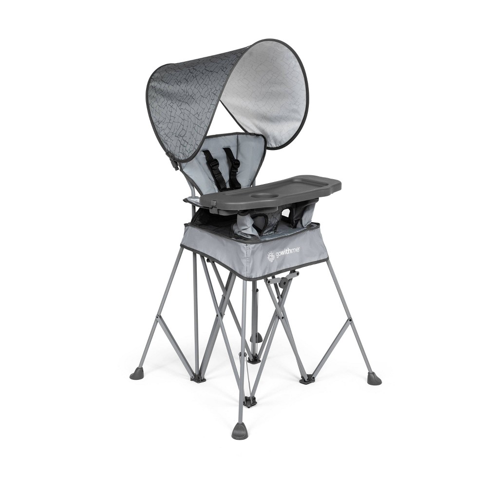 Photos - Car Seat Baby Delight Go With Me Uplift Portable High Chair with Canopy - Elephant Gray: Removable Tray, 5-Point Harness, Travel Bag 
