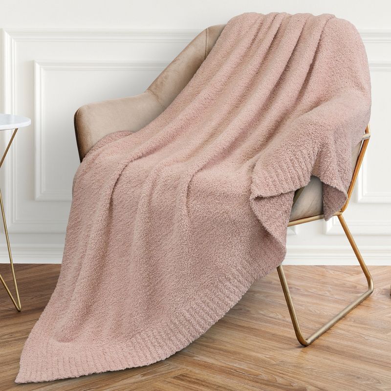 PAVILIA Plush Knit Throw Blanket for Couch Sofa Bed, Super Soft Fluffy Fuzzy Lightweight Warm Cozy All Season, 1 of 7