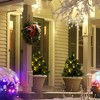 Whisen 22.5in Christmas Tree 2-Pack Outdoor Pre-Lit Artificial Pine Cordless with 24 Lights and Stakes - Grren - 2 of 4