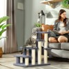 VisioGear 4 Levels Cat Steps, Pet Stairs Carpeted Ladder, Kitten Tree Climber with Scratching Posts, Gray, 23.5"*15.8"*25.3" - 2 of 4