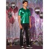 Lars Amadeus Men's Metallic Shiny Nightclub V-Neck Short Sleeve Disco T-Shirt - 4 of 4