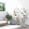 Outsunny 5 Tier Metal Plant Stand Half Moon Shape Ladder Flower Pot Holder Shelf for Indoor Outdoor Patio Lawn Garden Balcony Decor, 2 Pack - 3 of 4