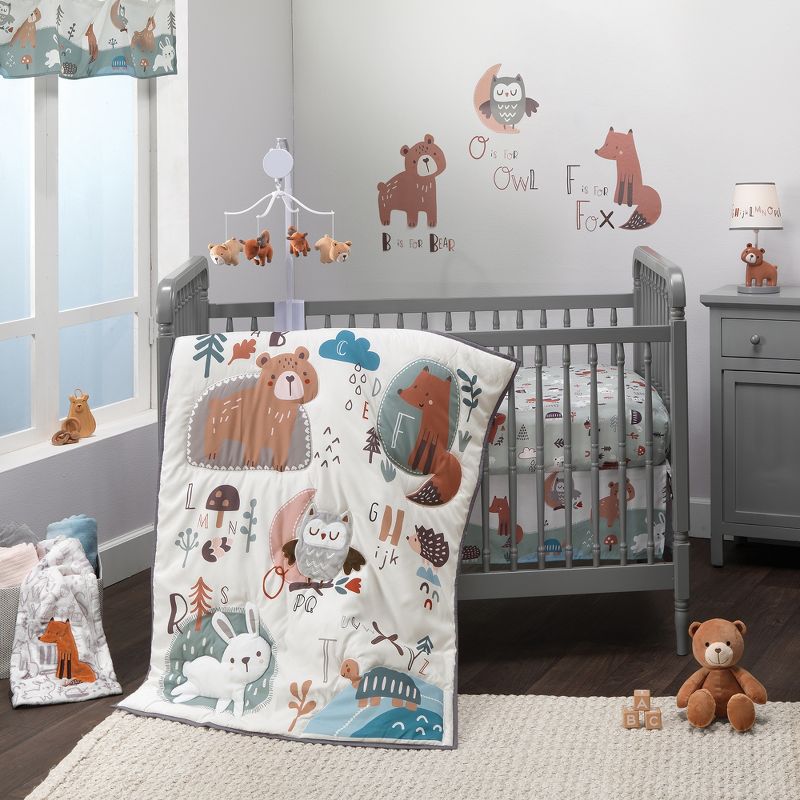 Bedtime Originals Animal Alphabet 5-Piece Infant Nursery Baby Crib Bedding Set, 1 of 11