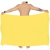 LA LEELA Men's Casual Vacation Pareo Sarong Wrap One Size Yellow Solid - 3 of 3
