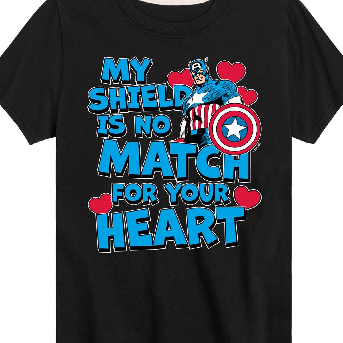 Boys' - Marvel - Captain America My Shield Valentine Short Sleeve Graphic T-Shirt - thumbnail 7