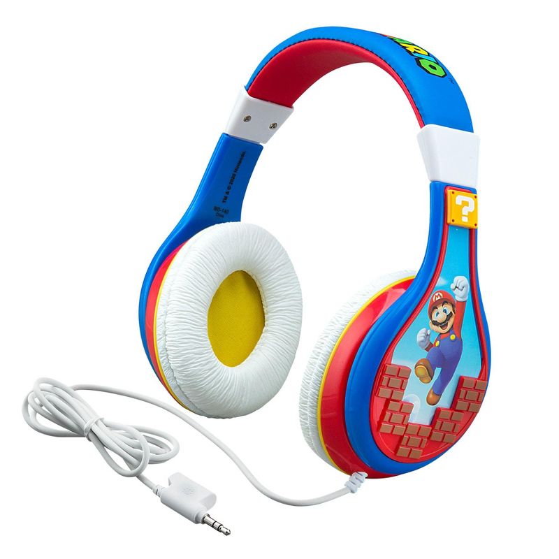 eKids Super Mario Wired Headphones, Over Ear Headphones for School, Home, or Travel  - Blue (MO-140.EXV1), 3 of 6