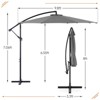 VisioGear Patio Umbrellas, Cantilever Umbrella with 8 Ribs, Outdoor Sun Shade with Wind Vent for Lawn Garden Pool, Gray, 117.6"*84.72"*117.6" - 2 of 4