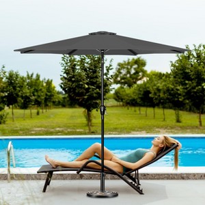 Gulches 9ft Patio Umbrella Outdoor Table Market Yard Umbrella,Gray - 1 of 4