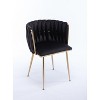 Sapphtopaz Modern Set of 2 Dining Chairs Velvet Upholstered Bar Chair with Metal Legs Kitchen Chair with low Back Chairs for Kitchen, Bedroom - 3 of 4