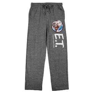 E.T. Character Logo Men's Heather Gray Sleep Pajama Pants - 1 of 4