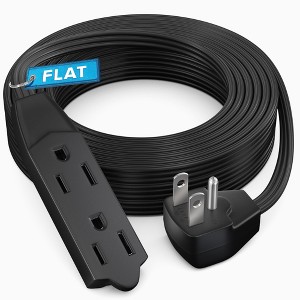 Maximm Flat Plug Extension Cord UL Certified 16 Gauge, 125V, 13 Amps, 1625 Watts Grounded 3-Prong Cord - 1 of 4