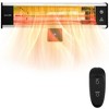 SereneLife 1500W Wall-Mounted Patio Heater with Remote, Electric Infrared Outdoor Space Heater 26"x8" Black SLOHT28, 1 Count - 2 of 4