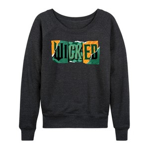 Women's - Wicked - Tear Logo Lightweight French Terry Wide Neck Long Sleeve Graphic Shirt - 1 of 4