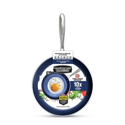 Granitestone Blue 12'' Nonstick Aluminum Fry Pan with Cool Touch Handle