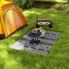Outsunny Outdoor Patio Rug, Large Camping Carpet with Carrying Bag, Waterproof Plastic Straw, Reversible, Geometric Wall - 3 of 4