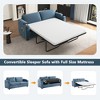 72.8" Corduroy Sleeper Loveseat Sofa with Full Size Mattress, Two USB Ports, Two Cup Holders, Side Pockets, and Phone Holder - 4 of 4