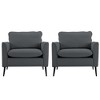 APRILSOULTS 31.50"Cat paw leather upholstered sofa 2PC gray,Nordic retro light luxury living room - 4 of 4