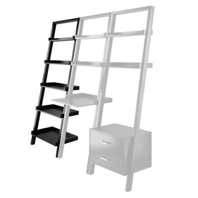 Bellamy Black 69" Wood Leaning Ladder Bookcase