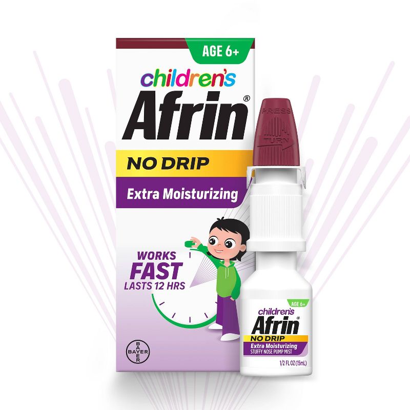 Children&#39;s Afrin No Drip Extra Moisturizing 12 hour Stuffy Nose Nasal Spray - 6+years - 0.5 fl oz, 5 of 10