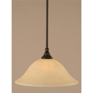 Toltec Lighting Any 1 - Light Pendant in  Dark Granite with 12" Amber Marble Shade - 1 of 1