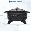 GustoWave 36" Outdoor Wood Burning Fire Pit, Portable Firepit with Lid and Poker for Patio, Garden, Backyard, Black - 2 of 4