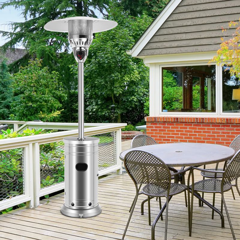 Tangkula 48,000 BTU Outdoor Patio Heater Stainless Steel Propane Patio Heater w/Tip-Over & Flameout Protection, 3 of 8