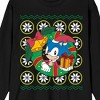 Sonic The Hedgehog Classic Sonic Christmas Wreath Crew Neck Long Sleeve Black Adult Tee - 2 of 3