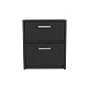 NicBex Nightstand with 2 Drawers,Bedside Table with Wood Frame and Metal Handles,Modern Side Table for Bedroom,Living Room,White/Black/Brown - 2 of 4