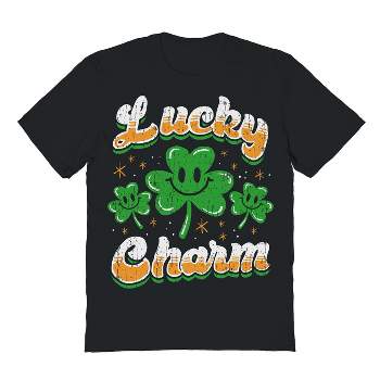 Rerun Island Men's Lucky Charm Short Sleeve Graphic Cotton T-Shirt - Black
