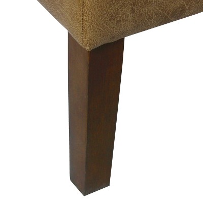 Light Brown Faux Leather Square Coffee Table Ottoman