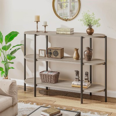 Entryway Console Table, 3-Tier Industrial Metal Sofa Table, Farmhouse Behind Couch Table, Hallway Table for Entry, Living Room, Kitchen, Dining Room