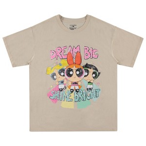 Ladies Powerpuff Girls Classic T-Shirt - Powerpuff Fitted Classic T-shirt - Blossom Bubble and Buttercup Shirt (Light Pink, X-Large) - 1 of 4