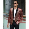 Mens Floral Tuxedo Suit Jacket Stylish Dinner Blazer Jackets for Wedding Party Prom - image 4 of 4