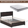 Industrial Metal Bed Frame with Headboard & Charging Station, Rivet Accent Platform Bed with 4 Storage Drawers, Heavy Duty Steel Slats Support, Gray - 3 of 4
