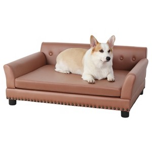 XX-Large Dog Couch Pet Sofa Bed Luxury Anti-wear Leather Dog Cat Snuggle Lounger Waterproof Easy To Clean - 1 of 4