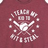 Women's - Instant Message - I Teach My Kid To Hit And Steal Graphic Racerback Tank - 2 of 4