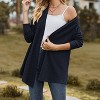 Women's Open Front Long Cardigan Lightweight Loose Fit Knit Coat Casual Long Sleeve Jacket - 2 of 4