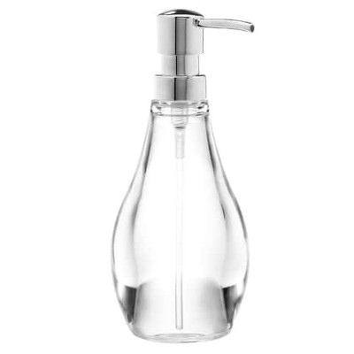 Umbra Clear Acrylic Lotion and Soap Dispenser with Metal Lid