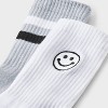 Girls' 2pk 'Smiley' Mid Crew Socks - art class™ - 3 of 3